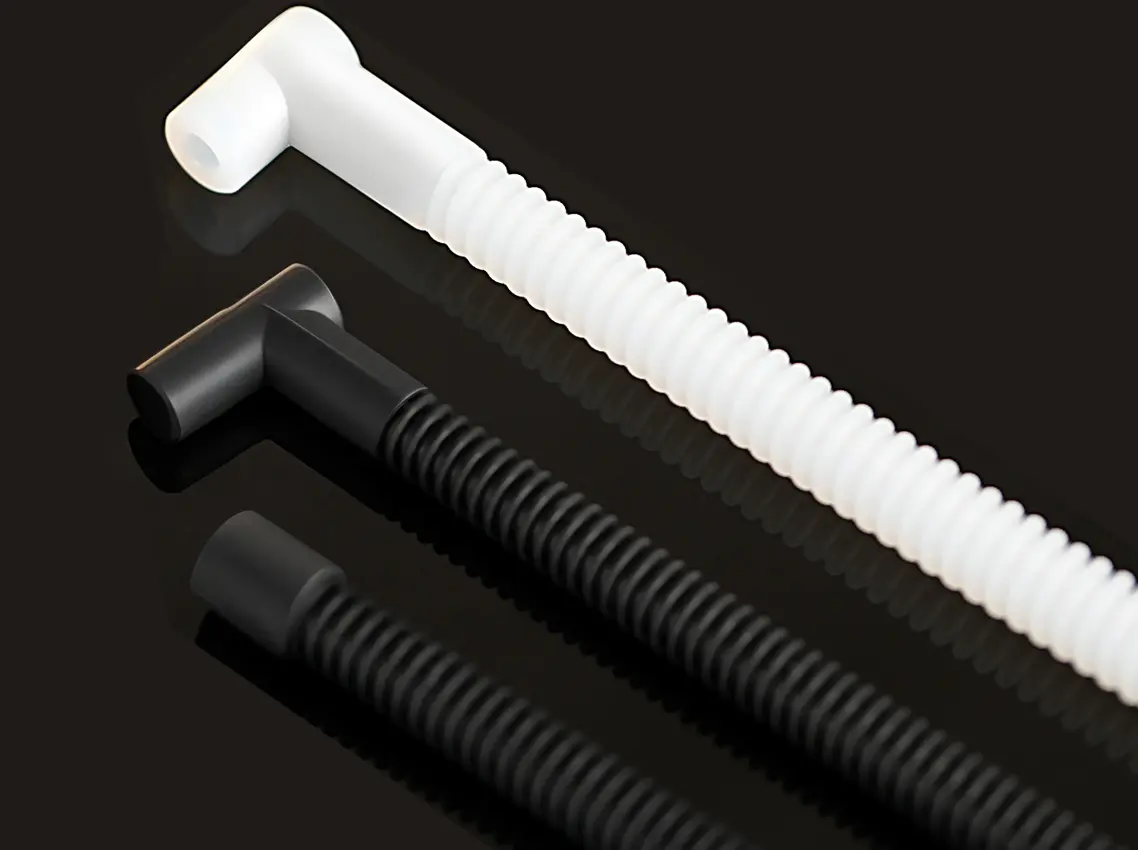 Silicone rubber threaded tube